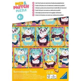 Mix & Match: Witzige Tiere (3x24 Teile) [Puzzle]