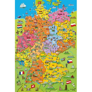 Deutschlandkarte mit Bildern (200 Teile) [Puzzle]